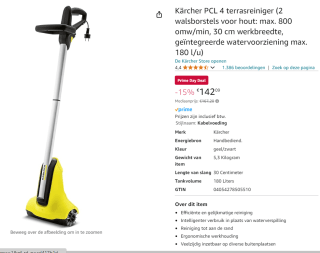 Kärcher PCL 4 terrasreiniger voor €142,09 met Amazon Prime