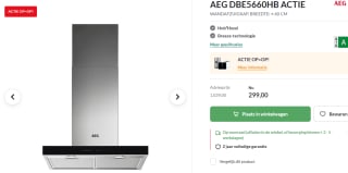 AEG DBE5660HB afzuigkap Muurmontage Roestvrijstaal voor €299 bij Budgetplan