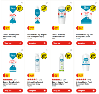 Alle Odorex deodorant voor €2 bij Kruidvat