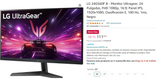 Monitor LG UltraGear 24GS60F-B 23.8" LED IPS FullHD 180Hz FreeSync por 111.49€