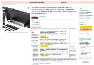 JSAUX Estación de acoplamiento para Steam Deck por 39,99€