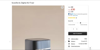 Scoville 6L Digital Air Fryer - £30