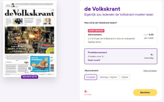 4 weken de Volkskrant voor €4 bij Kiosk