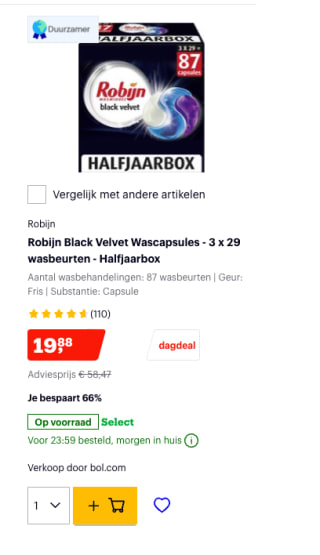 Tot 66% korting op Robijn, Omo en Sun producten