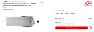 Memoria USB 256GB SanDisk Ultra Luxe por 13,99€