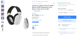 Audifonos Logitech G G435 y Mouse G305 por $1,199 en Mercado Libre con descuento
