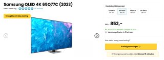 Samsung QLED 4K QLED tv 65Q77C (2023) voor €852 via helloTV