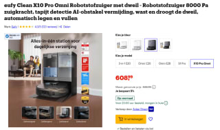 eufy X10 Pro Omni - Robotstofzuiger met dweilfunctie en Omni Station voor €608,99 bij Bol