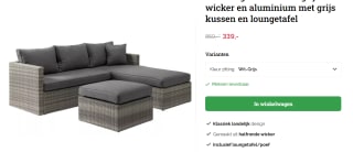 Gio loungeset in wit-grijs voor €339 bij Exterioo