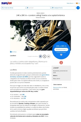 Londres Vuelos 24-28€ ida/vuelta.