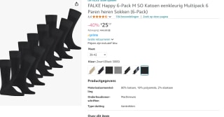 FALKE Happy 6-Pack katoen multipack sokken voor €25,17 bij Amazon
