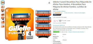 4 recambios para la Gillette Fusion 5 por 10,21€