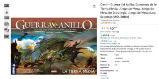 Juego mesa Guerra del Anillo por 45€