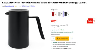 Leopold Vienna French Press Cafetière San Marco 1L voor €26,99 bij Bol