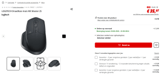 Logitech draadloze muis MX Master 2S voor €35,97 bij Mediamarkt