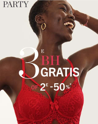 3e BH gratis of 2e halve prijs bij Hunkemöller