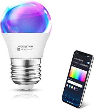 Aigostar Bombilla Inteligente, Bombilla Wifi G45 E27, por 5,10€