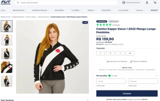 Camisa Feminina da Kappa, modelo Vasco de Manga Longa - R$ 139,90