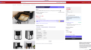 Freidora MyWave MWFRE 1800 de Aire 8L con 8 programas y panel Táctil por 61,03€ (Nuevos usuarios por 36,62€)