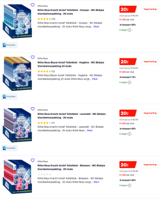 Witte Reus Toiletblok 20 stuks voor €20