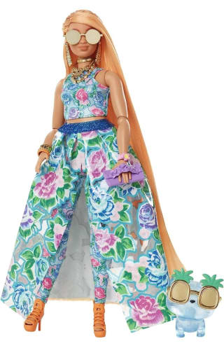 Barbie Extra Fancy Look floral Muñeca rubia con falda y top de flores por 19,99€.