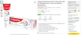 Colgate Pasta Dental Total 12 Clean Mint 100ml por $25 en Amazon