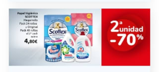 Segunda Unidad al -70% Droguería y Limpieza en Carrefour.