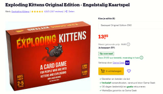 Exploding Kittens kaartspel (Engelstalig) voor €13,85 bij Bol.com