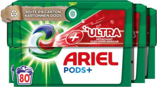 4x Ariel Wasmiddelcapsules Ultra Vlekverwijderaar Pods+ 20 stuks voor €14,99 bij Bol.com