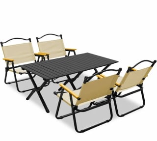 Feel Home Luxe glamping set met tafel en 4 stoelen voor €53,95 bij iBOOD