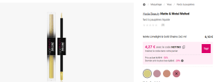 Fard à paupières liquide Huda Beauty Matte & Metal Melted à 6,10€