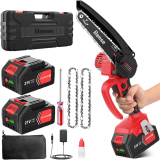 Mini Motosierra Bateria 8000mAh Bateria 6 Pulgadas con 2 Baterías, 2 Cadenas por 47,99€