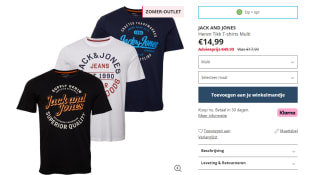 JACK AND JONES Heren Tikk T-shirts in maat s voor €14,99 bij MandM Direct