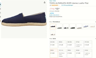 Toms Alpargata Espadrille voor €15,90 bij Amazon