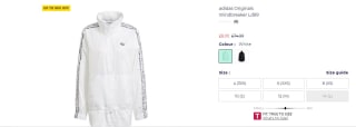 Adidas Originals Women's Windbreaker Rain Jacket for £8