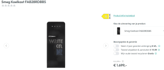 Smeg Koelkast FAB28RDBB5 voor €1699 bij Art&Craft