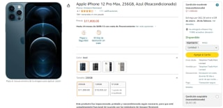 iPhone 12 Pro Max 256GB Azul Reacondicionado por $11,900 en Amazon