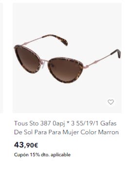 Recopilación de gafas de sol de la marca Tous descuentos de hasta 75%
