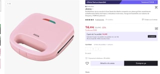 Sandwichera marca Jocca rosa de la línea Sweet por por 16,99€ (10,19€ nuevo usuario)