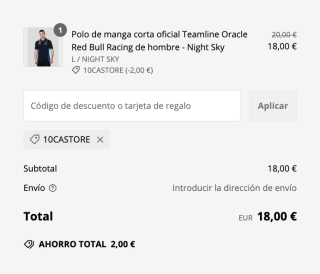 Polo oficial Teamline Oracle Red Bull Racing F1 Hombre a solo 18€
