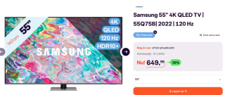 Samsung QLED 4K TV 75Q75B (2022) voor €1.099 bij Ibood