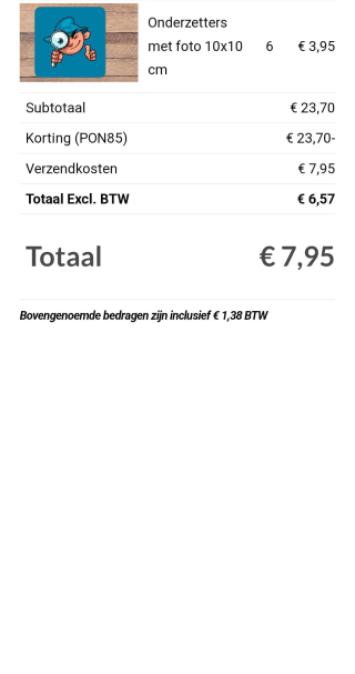 6 onderzetters met eigen afbeeldingen voor €7,95 bij Fotocadeau