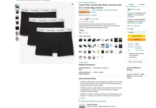 Ropa Interior Calvin Klein Calzoncillos Bóxer Hombre Pack 3 Trunks por solo 22€