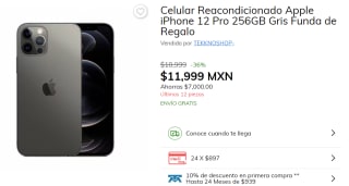 iPhone 12 Pro 256GB Reacondicionado a $11,999 en Claro Shop