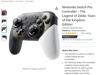 Obtain a Nintendo Switch pro controller - The Legend of Zelda: Tears of the Kingdom edition at Amazon for £54.99