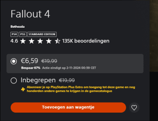 Fallout 4 (PS4/PS5) voor €6,59 in de Playstation Store