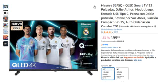 Hisense 32A5Q QLED Smart TV 32 Pulgadas, Dolby Atmos, Modo Juego por 199€ y la de 42 pulgadas por 247,09€