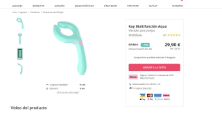 Vibrador para parejas Kay Multifunción Aqua por 29,90€