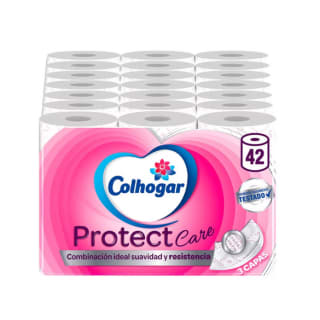 Colhogar Protect Care Blanco 7x6 Papel de Baño 42 Rollos 3 Capas por 9,84€