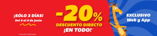 20% dto directo en TODO!!